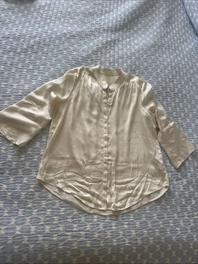 L’Agence cream silk blouse